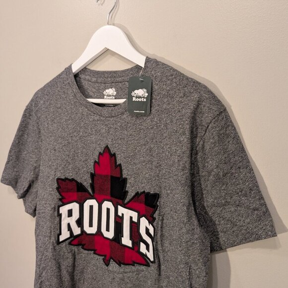 Roots Park Plaid Maple Leaf T-Shirt Men's Outdoor Rustic Style - Size S - Picture 3 of 7